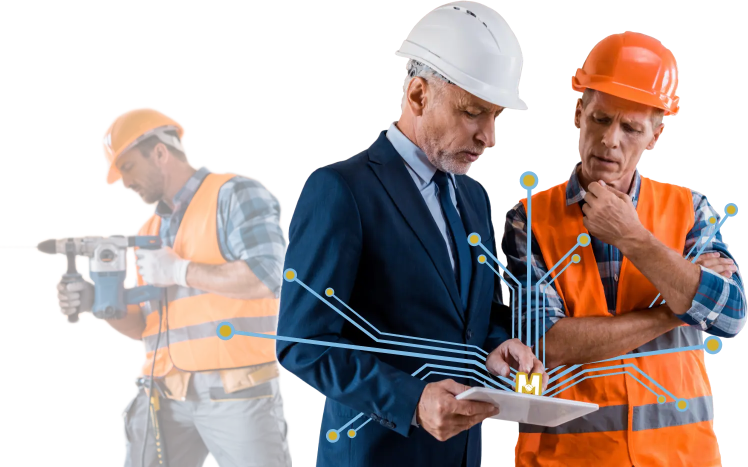 Builder using AI on iPad during construction projec